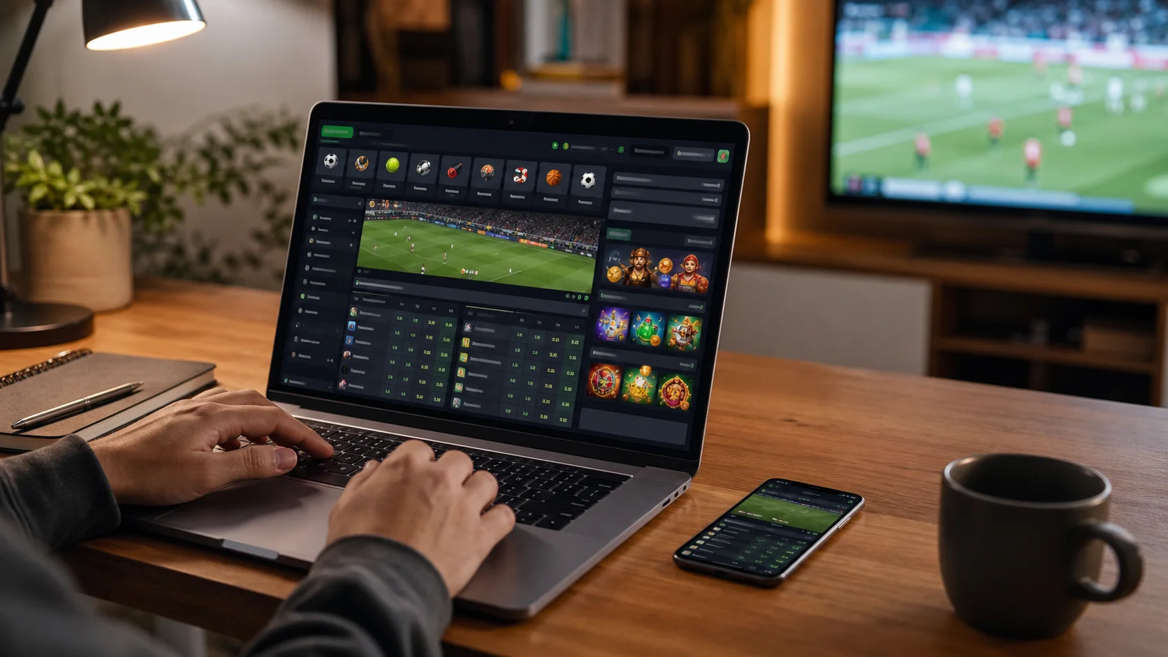 Plataforma ggbet em notebook e celular com apostas esportivas e cassino online